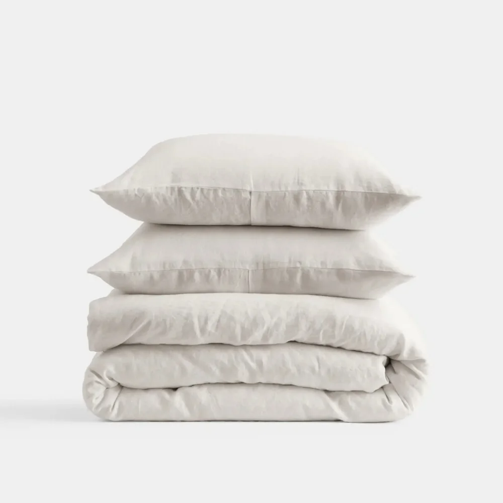 NWOT! Quince European Linen Sand Duvet Cover & Shams! Sz. Full/ Queen! (656)